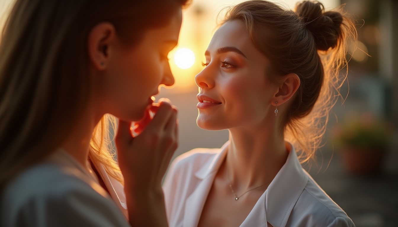 O studentă la un curs de micropigmentare aplică pigment pe un model, sub supraveghere, într-un mediu steril.