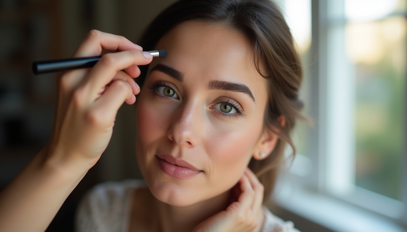O femeie zâmbind, având sprâncene perfect conturate prin micropigmentare fir cu fir, ilustrând beneficiile și estetica