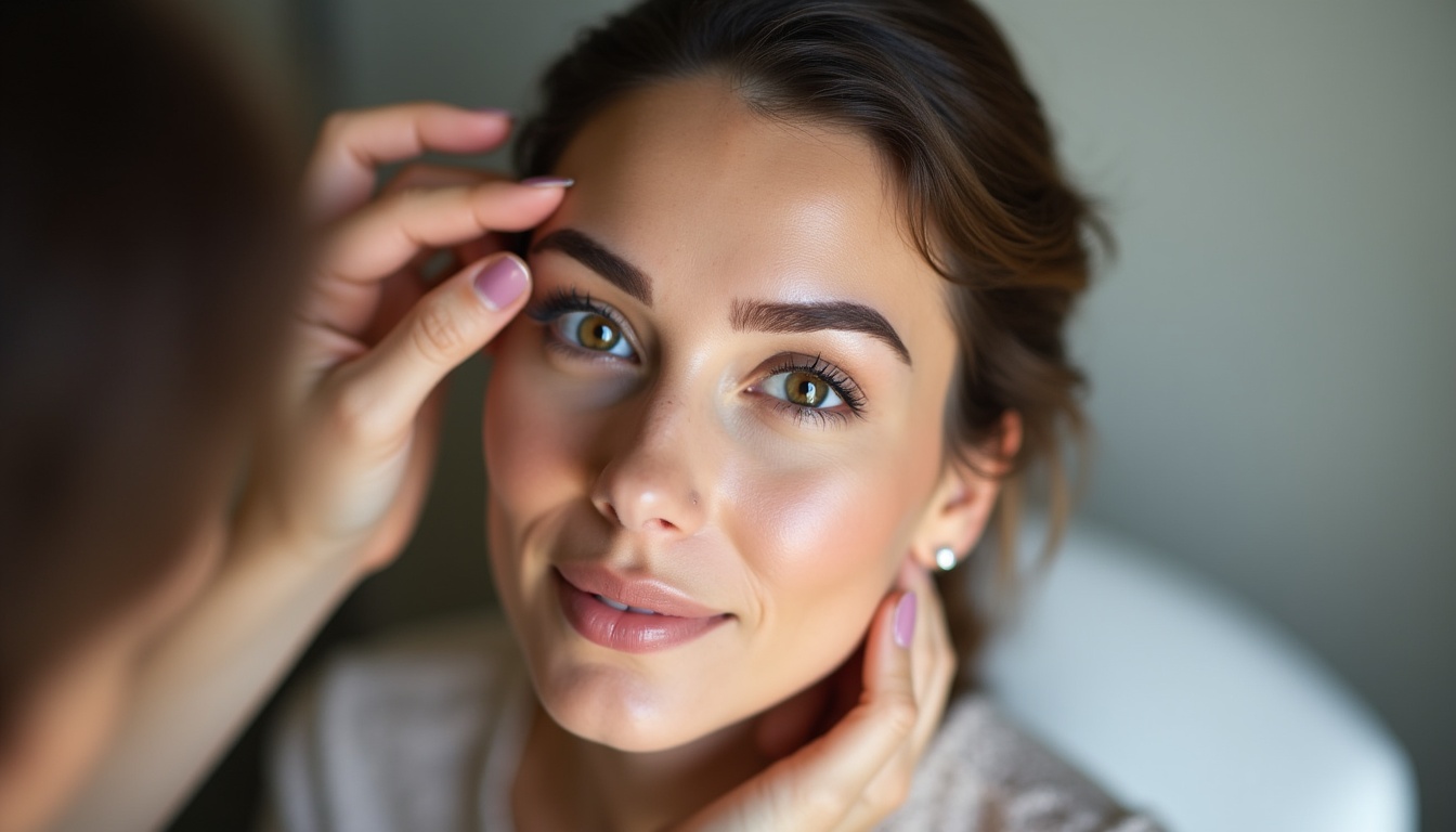 O femeie cu sprancene perfect stilizate, subliniind frumusețea naturală a feței.