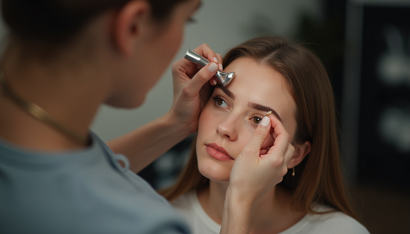 O femeie zâmbind, arătând sprâncene perfect conturate prin micropigmentare în Craiova