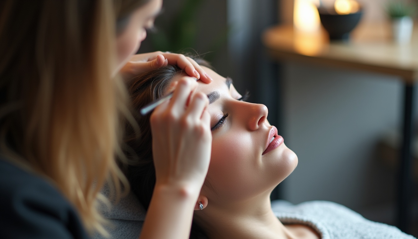 Femeie zâmbitoare cu sprâncene impecabile după micropigmentare în Ploiești